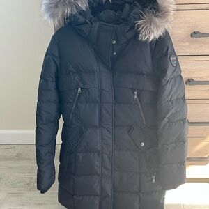 Pajar Black Women's Jacket with Genuine Fox Fur Trim